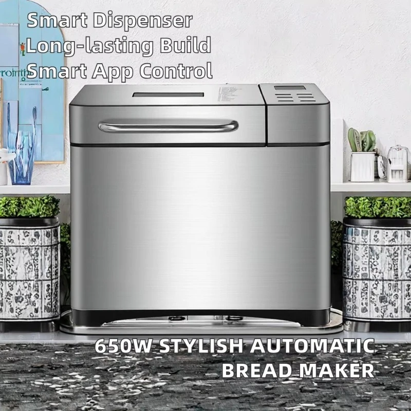 Electric Stainless Steel Household Bread Maker with Smart Cooking Programs