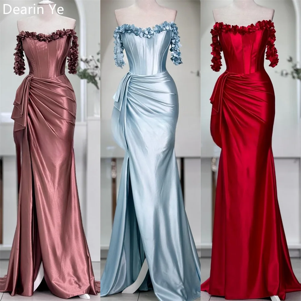 

Saudi Arabia Evening Dress Dearin Off-the-shoulder A-line Floor Length Skirts Knot Ruffle Bespoke Occasion Dresses Formal Prom G