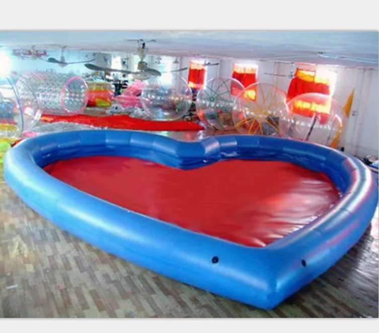 Heart Shaped Inflatable Swimming Pool for Valentines Day 6x7m