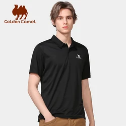 GOLDEN CMAEL T-shirts Men Women Short-sleeved Polo Shirts for Men Summer Business Breathable Lapel T-shirt Top Clothes Quick-dry