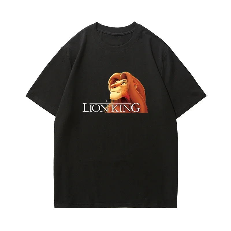 Disney Lion King Simba Pemba Tin full short-sleeved T-shirt men's loose half-sleeved clothes Graphic T-shirt anime loose top