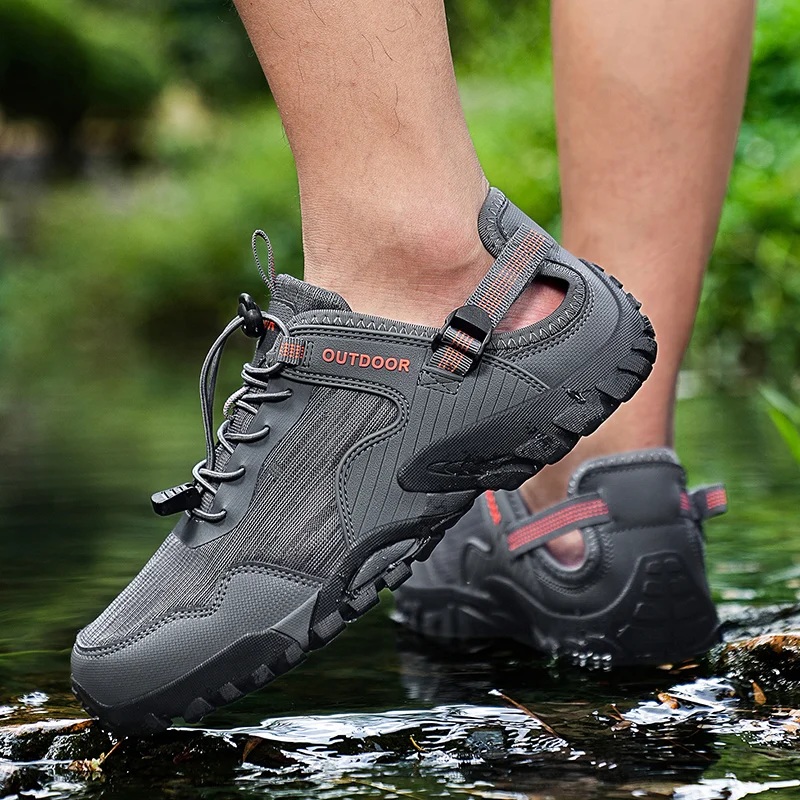 

Men Hiking Shoes Anti-slip Low-top Comfortable Sports Shoes Men Lace-up Lightweight Soft Breathable Casual Sneakers Shoes Men