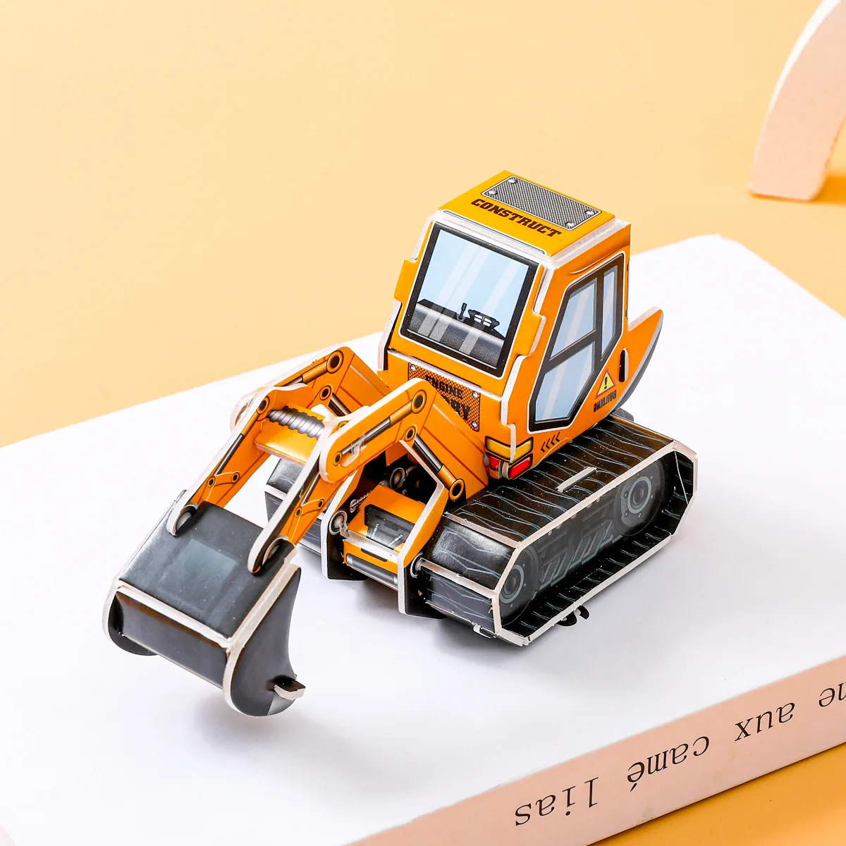 3D dessin animé ingénierie véhicule carton Puzzle pelle camion grue papier modèle pour enfants à la main bricolage jouet garçon cadeau P571