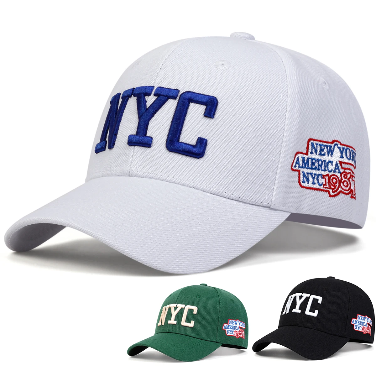 للجنسين مدينة نيويورك إلكتروني التطريز قبعات البيسبول ربيع الخريف في الهواء الطلق قابل للتعديل قبعات عادية أبي قبعة واقية من الشمس قبعة #1