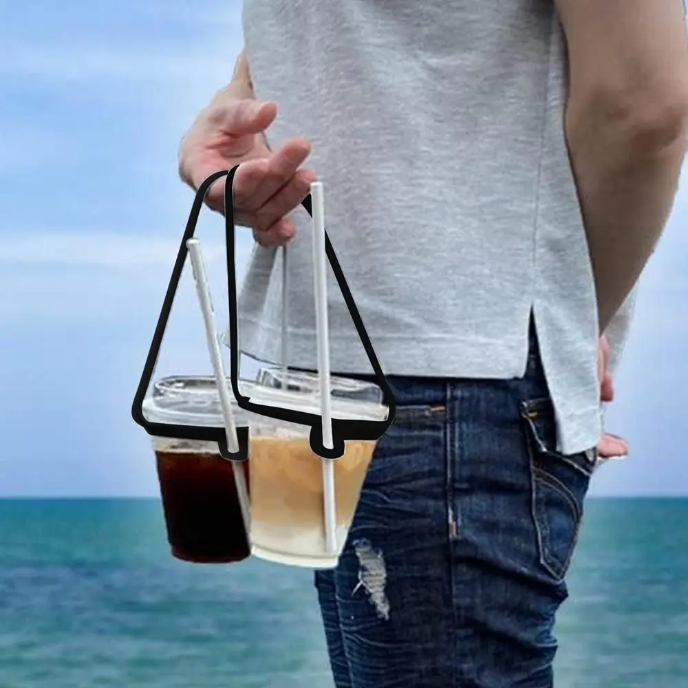 Multi-Functional Drink Carrier Strap Portable Cup Accessories Milk Tea Cup Sleeve Silicone Reusable Drink Bottle Carrier Holder