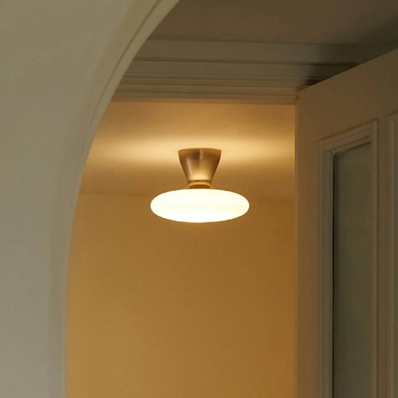 

White Glass Ceiling Light Modern Personality Minimalist Led Lamp For Aisle Dining Room Aesthetic Room Decor Bathroom Lights