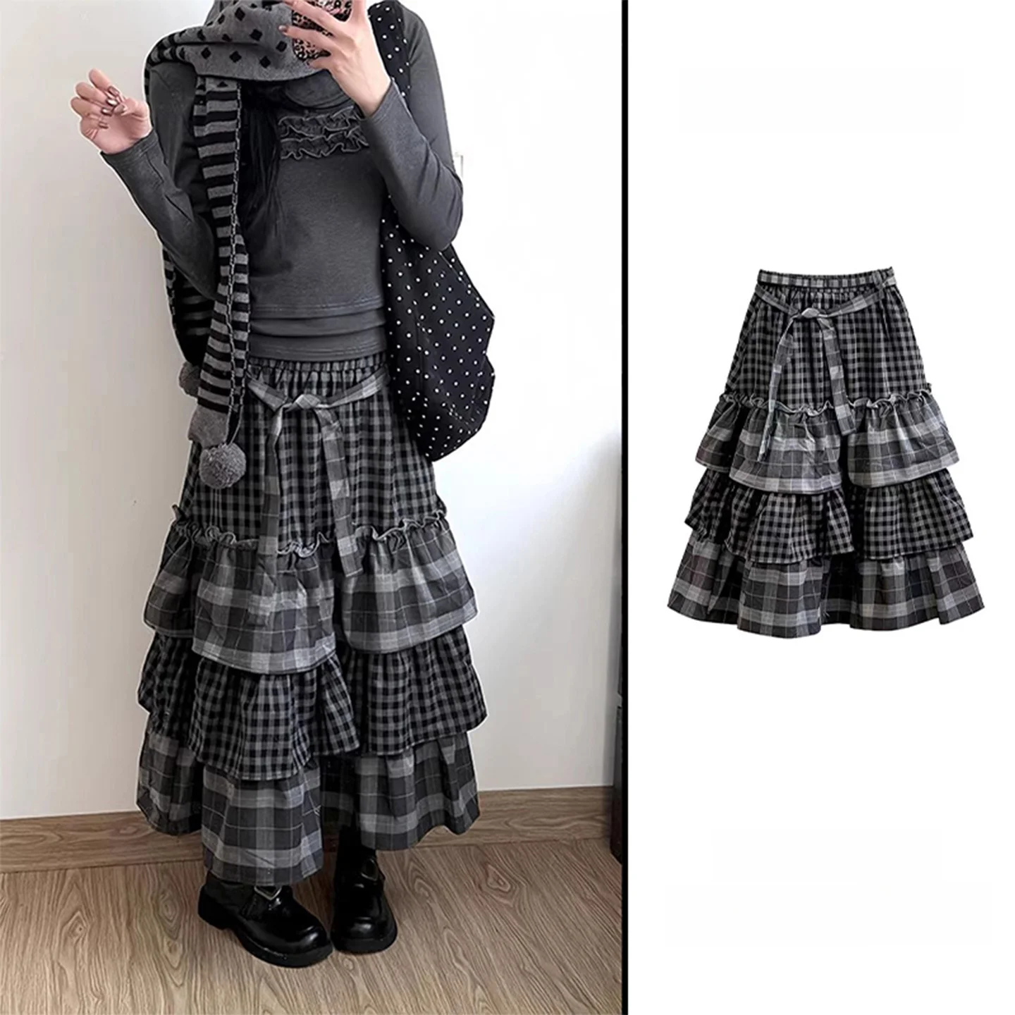 Black and gray plaid