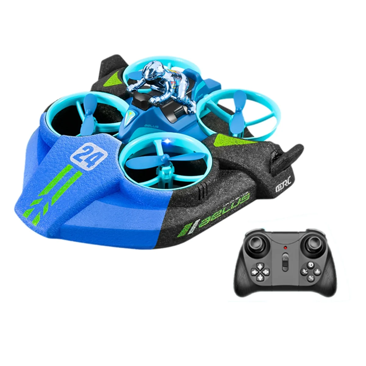 A44U Mini RC Drone Headless Mode 3 in 1 Sea Land Air Flight 2.4G Remote Control Quadcopter Boat RC Helicopter Toys Green