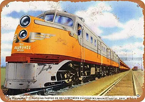 Fsdva Metallschild – Road Hiawatha Train – Retro-Wanddekoration, Heimdekoration