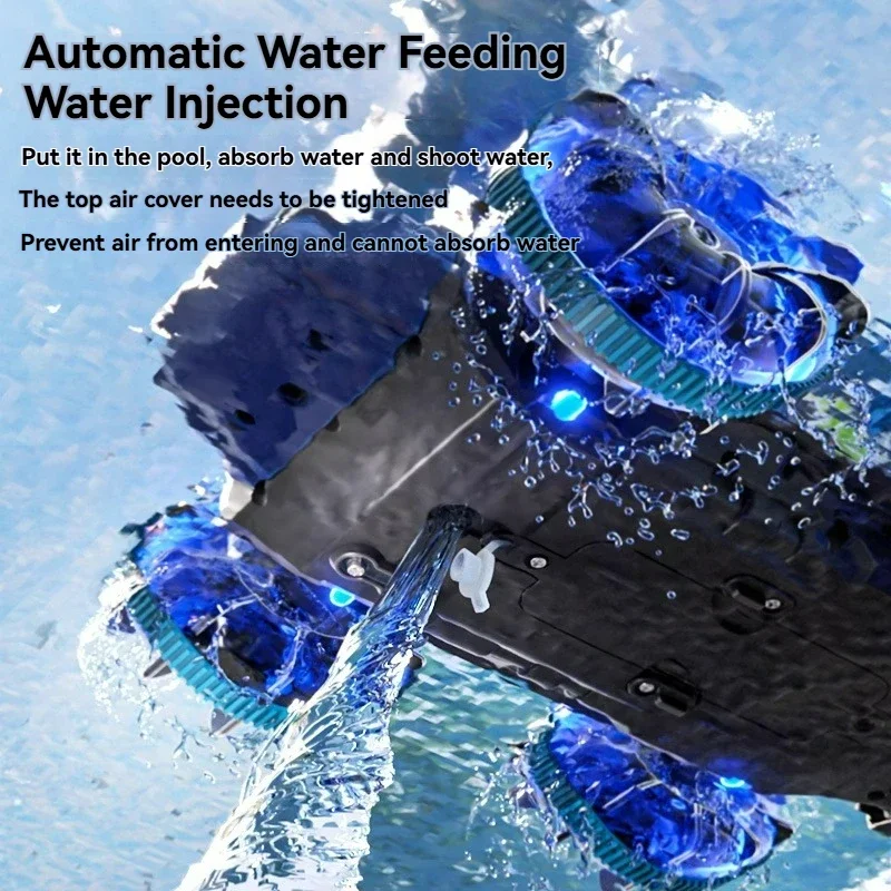 2.4G RC سيارة الذاتي امتصاص ارتفاع ضغط مدفع المياه التحكم عن بعد برمائية على الطرق الوعرة مركبة تسلق حيلة سيارة ألعاب مياه هدية