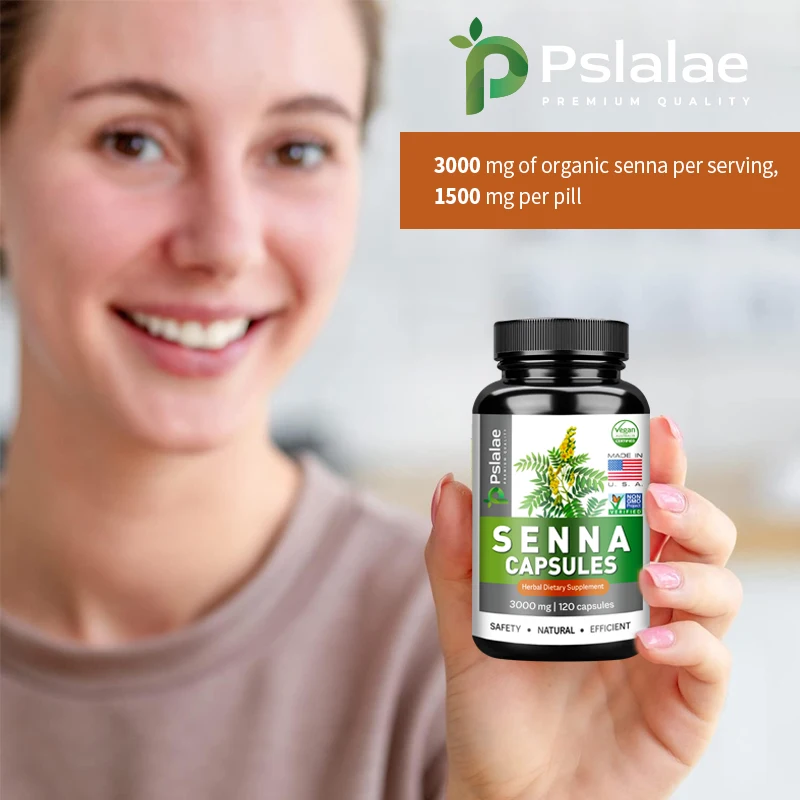 Organic Senna Capsules - for Intestinal Cleansing and Detoxification, Dietary Supplement