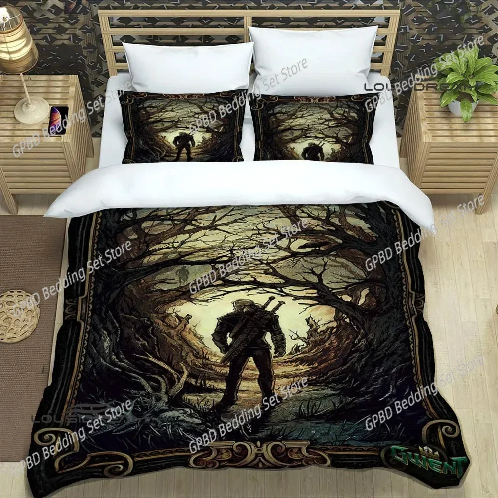 

W-Witcher game Printed Bedding Sets exquisite supplies set duvet cover bed comforter set bedding set luxury birthday gift
