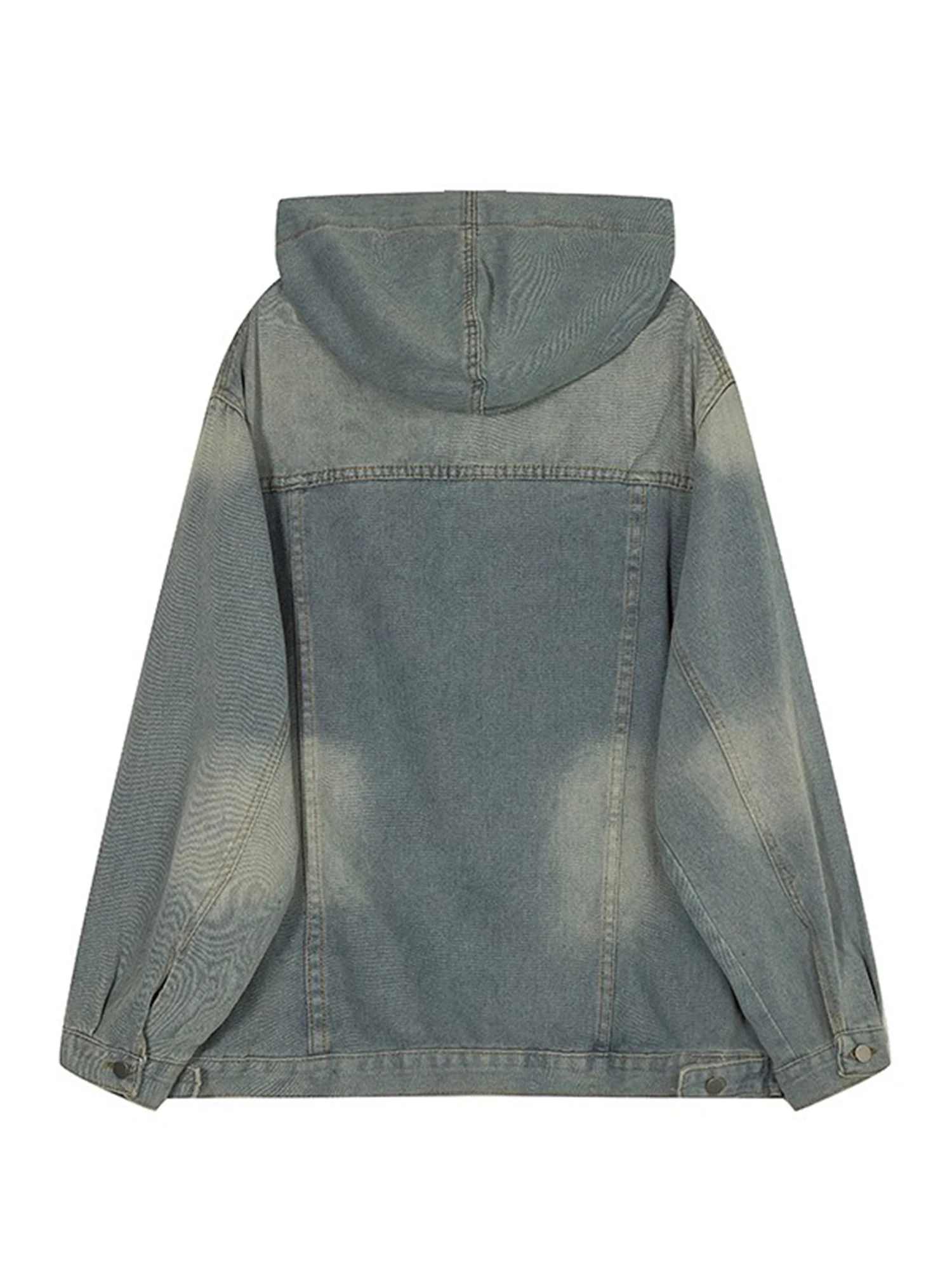 

Waed Denim Hoodie Jaet Women's Spring Autumn Loose Fit Vintage Sle Overhead Streetwear Casual Polyester Cotton Blend