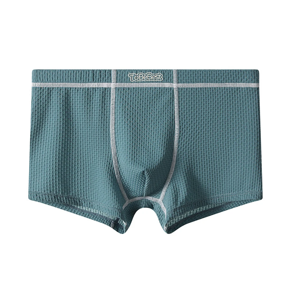 Men Jacquard Thin Trunks Youth Mid Waist Bulge Pouch Underwear Quick Dry Boxers Comfortable High-quality Underpanties