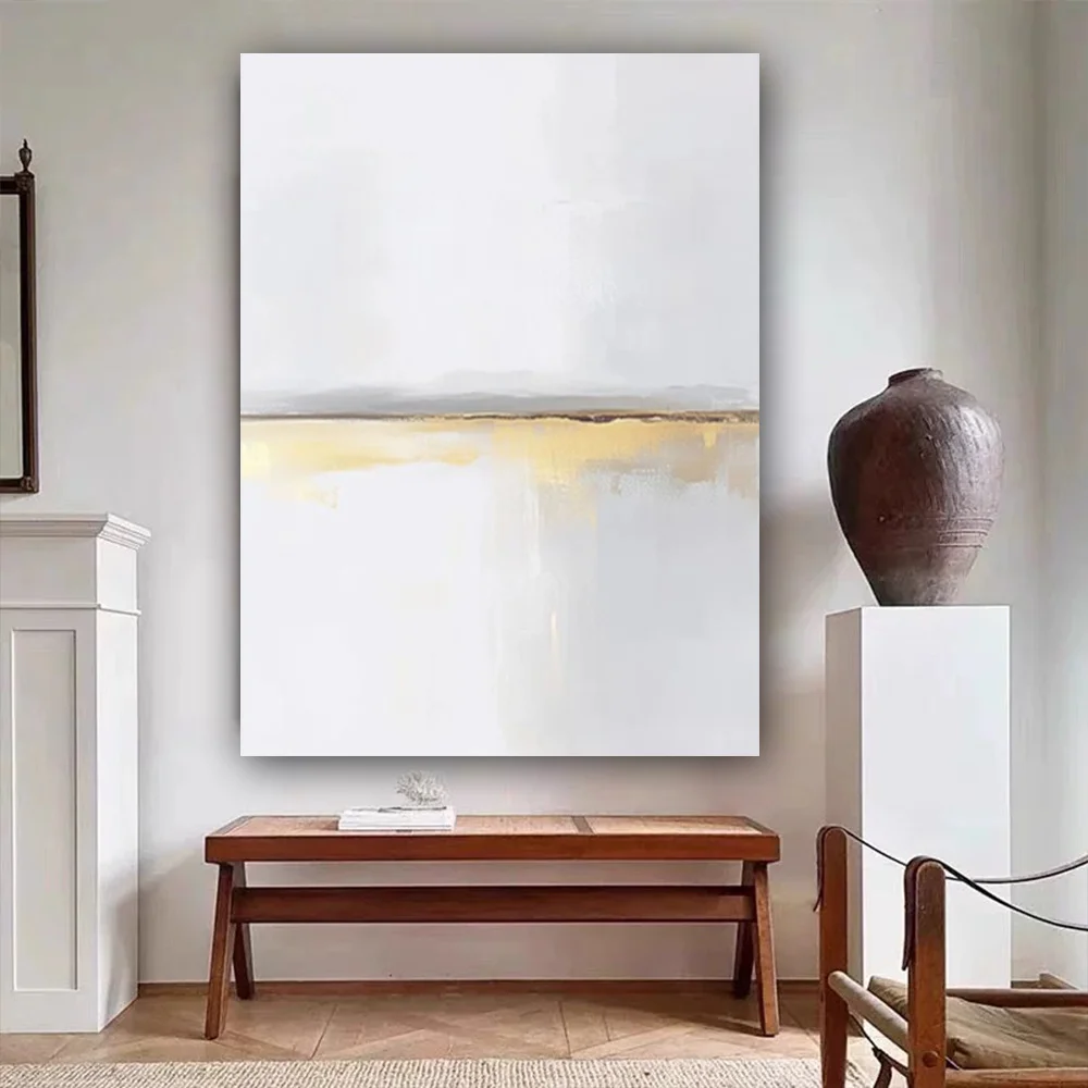 

100% hand drawn white abstract oil painting original wall painting home living room decoration paint interior aesthetics