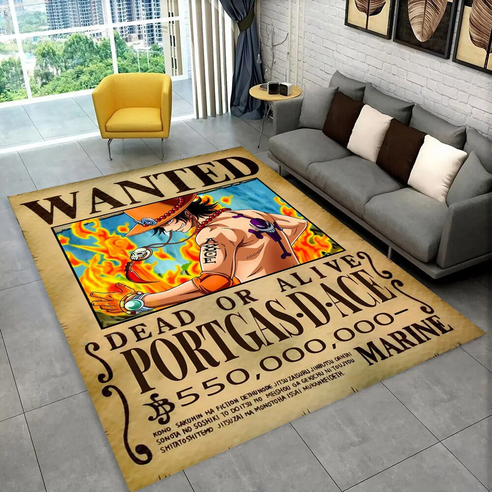 3D One P-Piece Cartoon Anime Carpet Rug for Playroom Bedroom Living Room Sofa Home Decor,kids Game Area Rug Non-slip Floor Mat