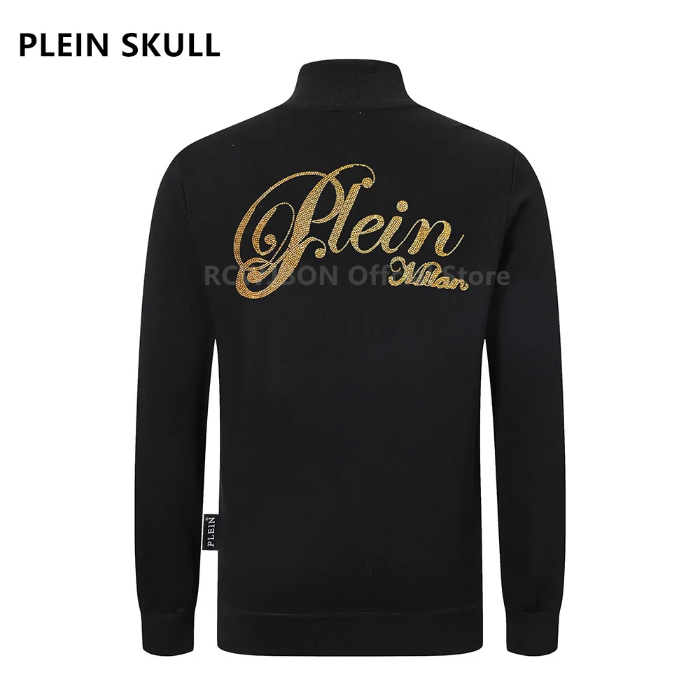 Plein Skull 2026 Spring and Autumn New Zipper Jacket Daily Casual Hoodless Top Coat Luxury Brand Men Sportswear Sweatshirts 6195