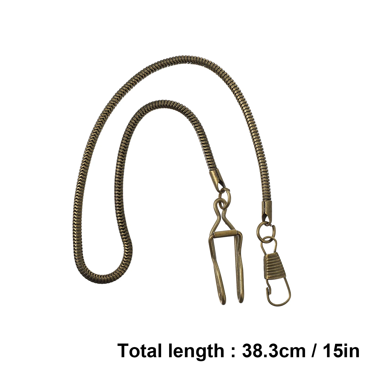 1Pcs 37cm Vintage Pocket Watch Chain Metal Alloy Hanging Clip Chain for Wallet Keys Purse Accessory Pocket Watch Chains
