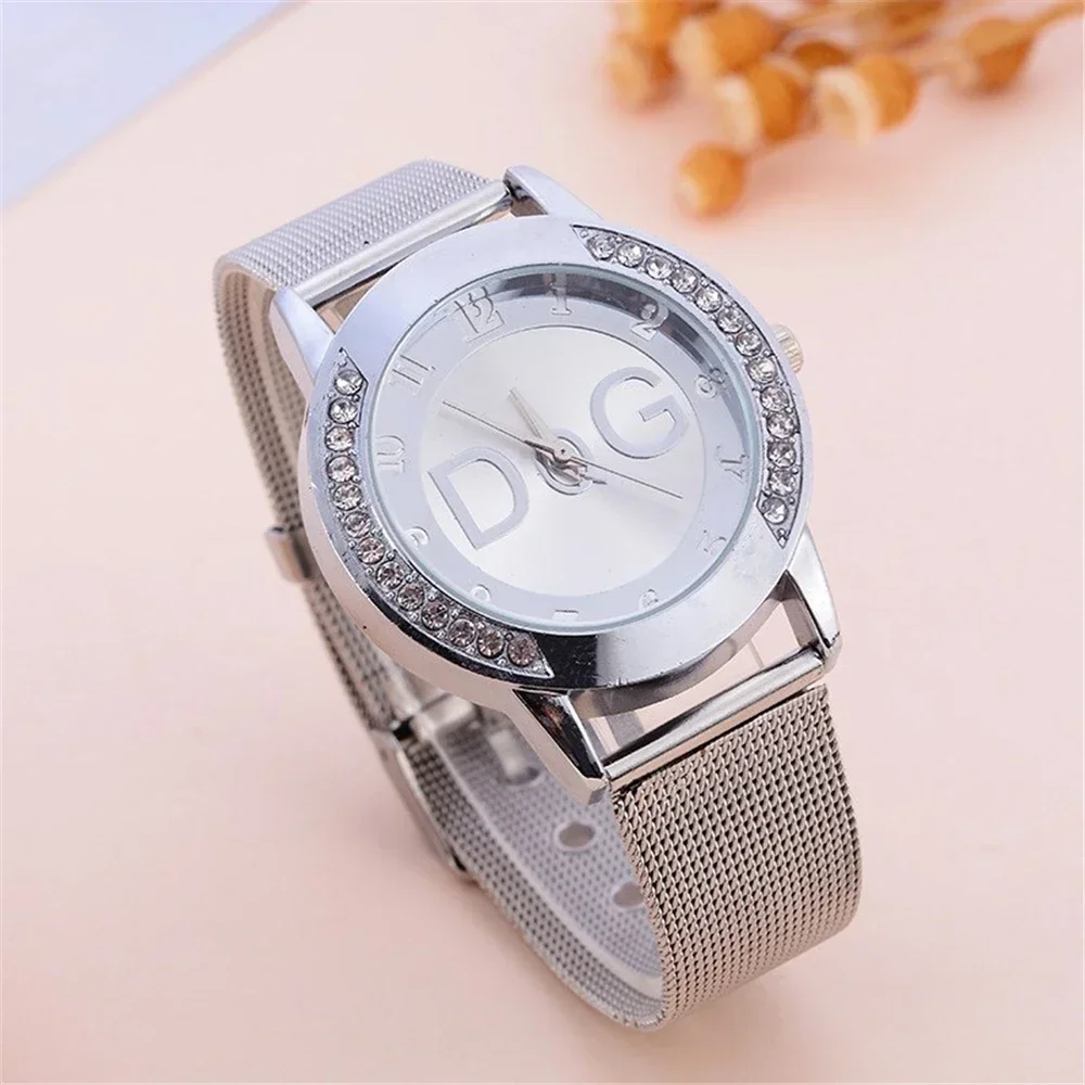 Luxury Brand Women's watches With Diamonds Simple Digital Design Ladies' Quartz Watch Casual Gold Mesh Belt Women Clock Strap