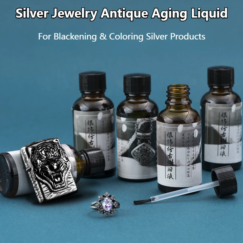 30ML/Bottle Brass Sterling Silver Jewelry Do Old Liquid DIY Silver Ornament Retro Blackening Oxidizer Treatment Potion