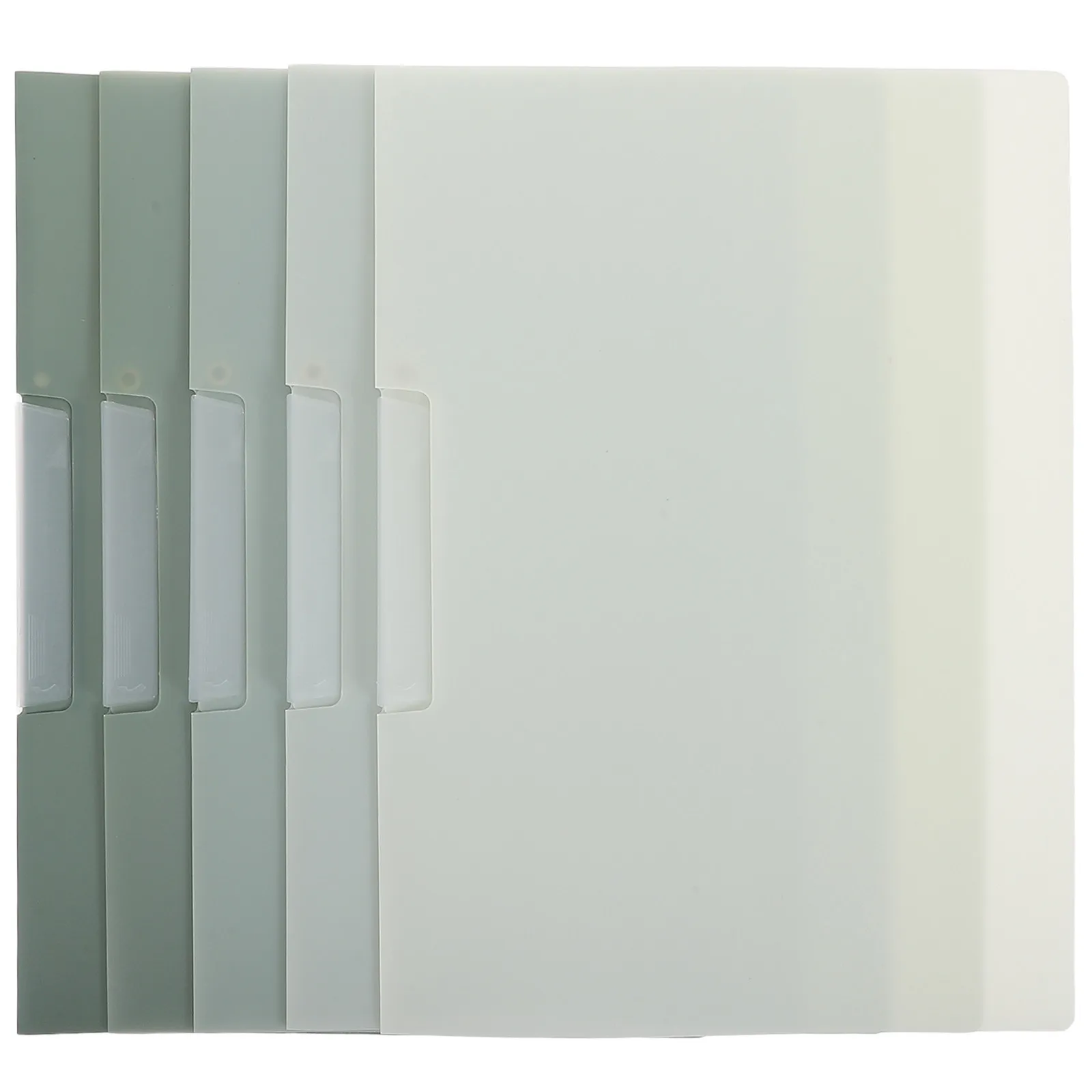 5Pcs Transparent Plastic Swing Clip Folders Gradient Color Side Opening Document Holders A4 Letter Size Report Covers Project
