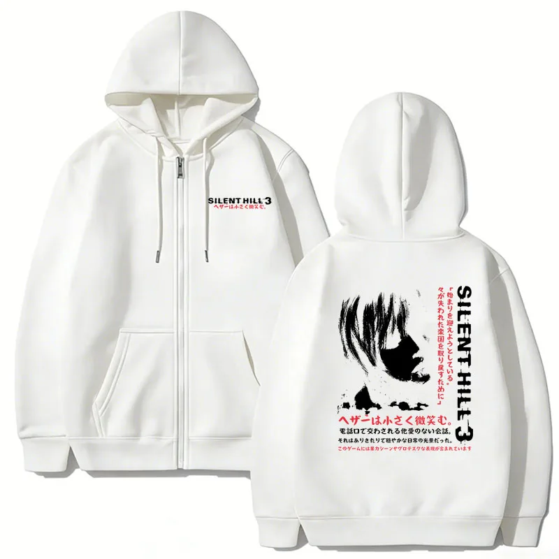 Silent Hill Game Print Reißverschluss-Hoodies für Damen und Herren, Herbst-Winter, lässig, hochwertige Mode, Y2K Reißverschluss-Pullover, Sweatshirts – Detail 7