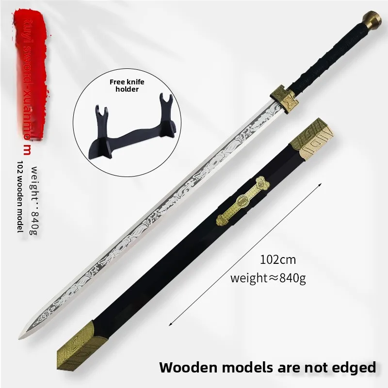 102 سنتيمتر/40.16in القرون الوسطى السيف خشبية مع غمد نموذج الدعائم كاتاناس أنيمي تأثيري الأجهزة الطرفية لوازم الحلي لعبة الهدايا