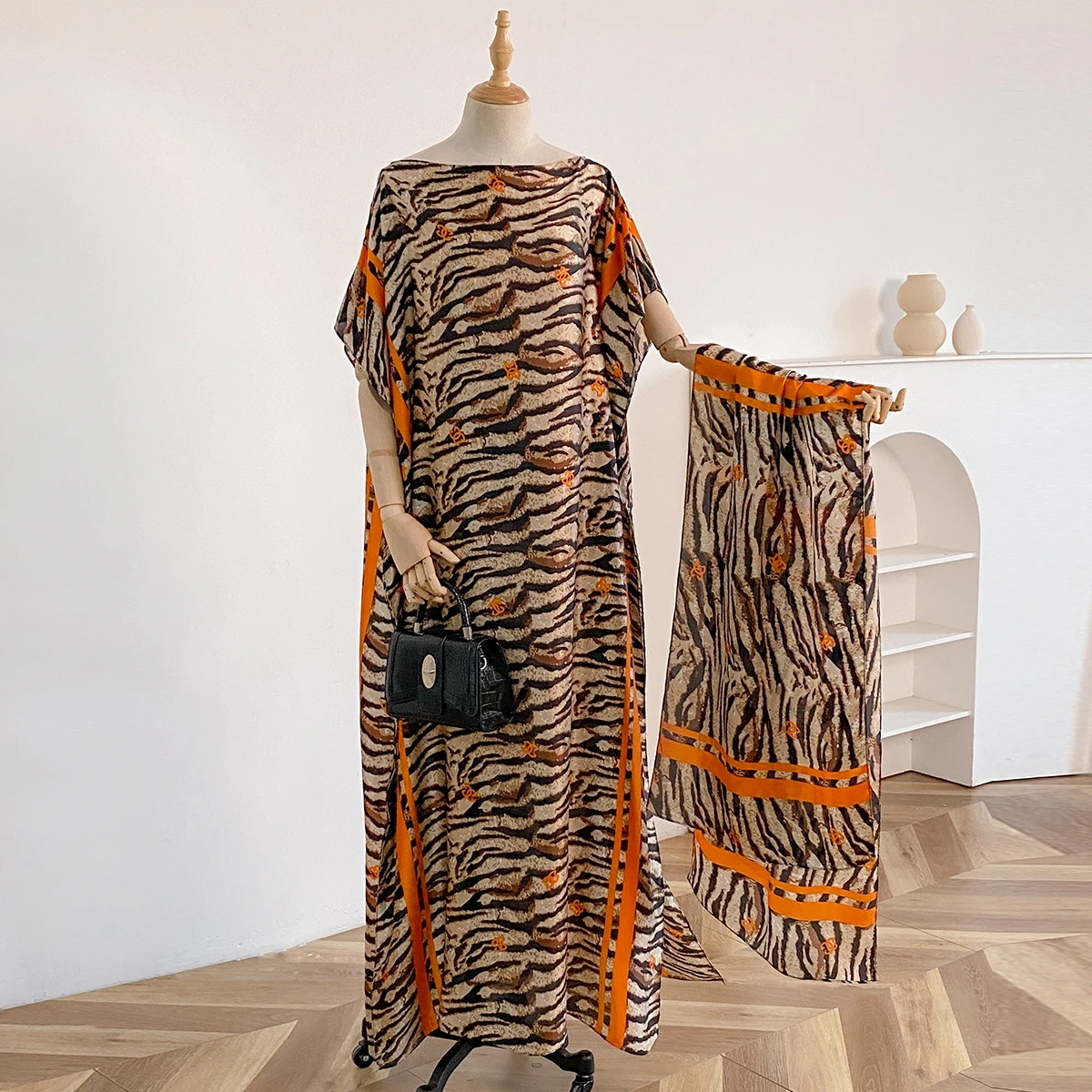 فساتين أفريقية عصرية جديدة للشاطئ للصيف للنساء أنيقة مطبوعة للسيدات المسلمات فستان طويل حجاب قفطان عباية كويت كبيرة الحجم #4