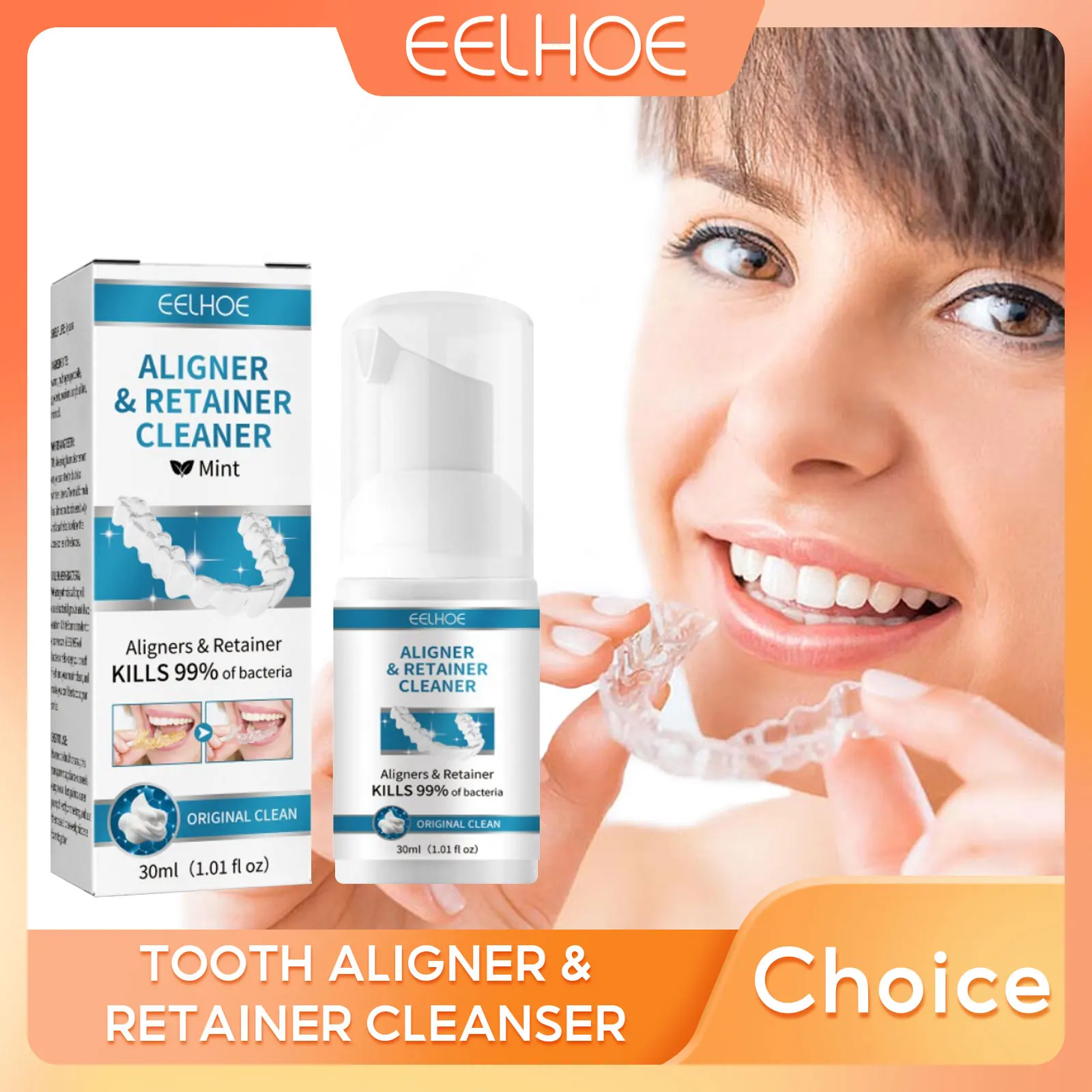 

Denture Cleanser Removes Odor Oral Cleaning Reduce Bad Breath Remove Stain Plaque Retainer Cleaner for Aligner Mouth Night Guard