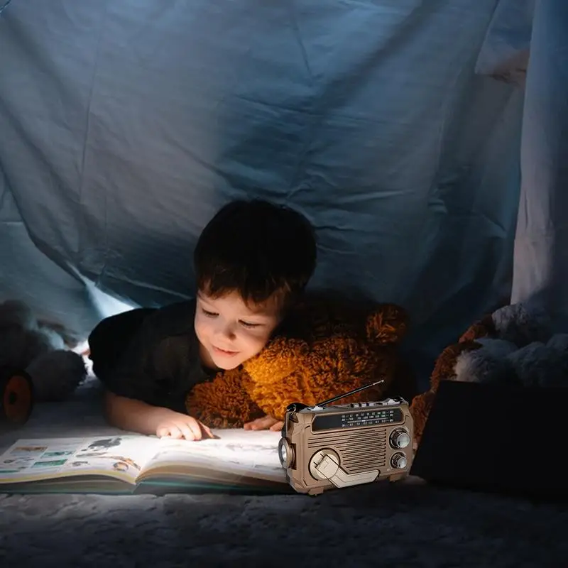 Handslingerradio 1000mAh weerradio op zonne-energie met zaklamp Lichtgewicht draadloze luidsprekers Buitenuitrusting voor kamperen