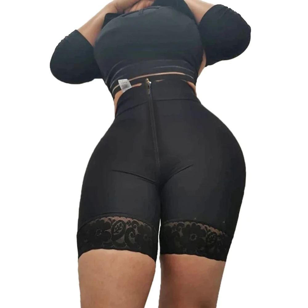 

Double High Compression Garment powernet Zipper Butt Lifting Shorts padded butt enhancer bbl post op surgery supplies