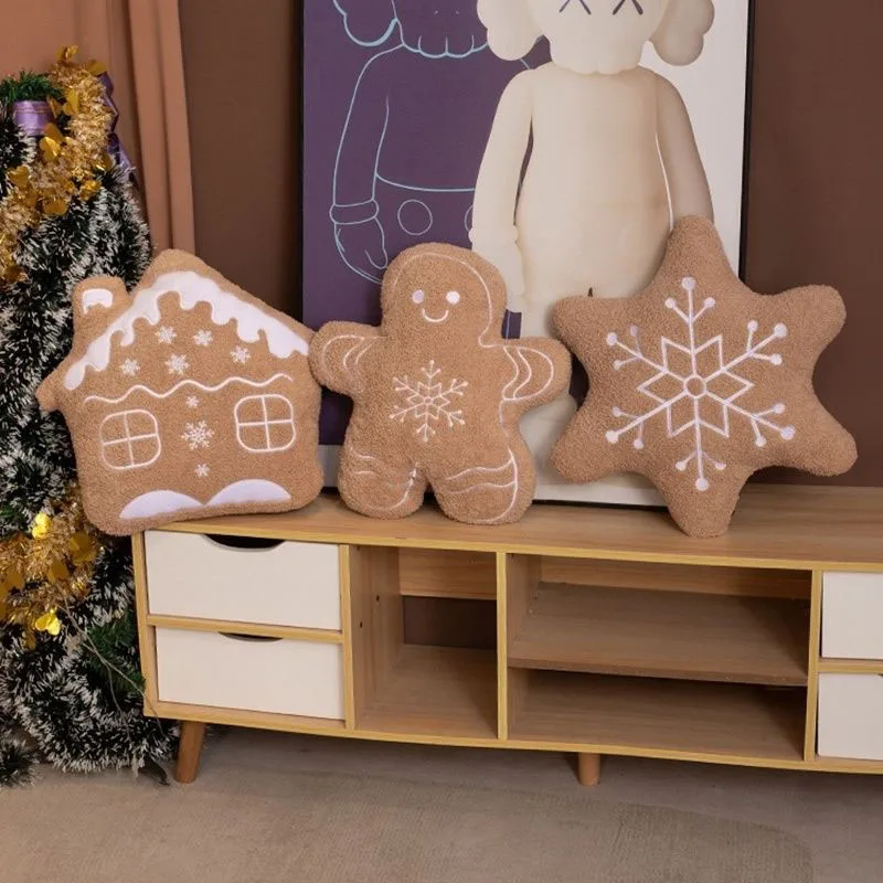 

New Christmas Gingerbread Man Snowflake Snow House Cushion Decoration Sofa Living Room Bedhead Sleep Companion Gift Delivery
