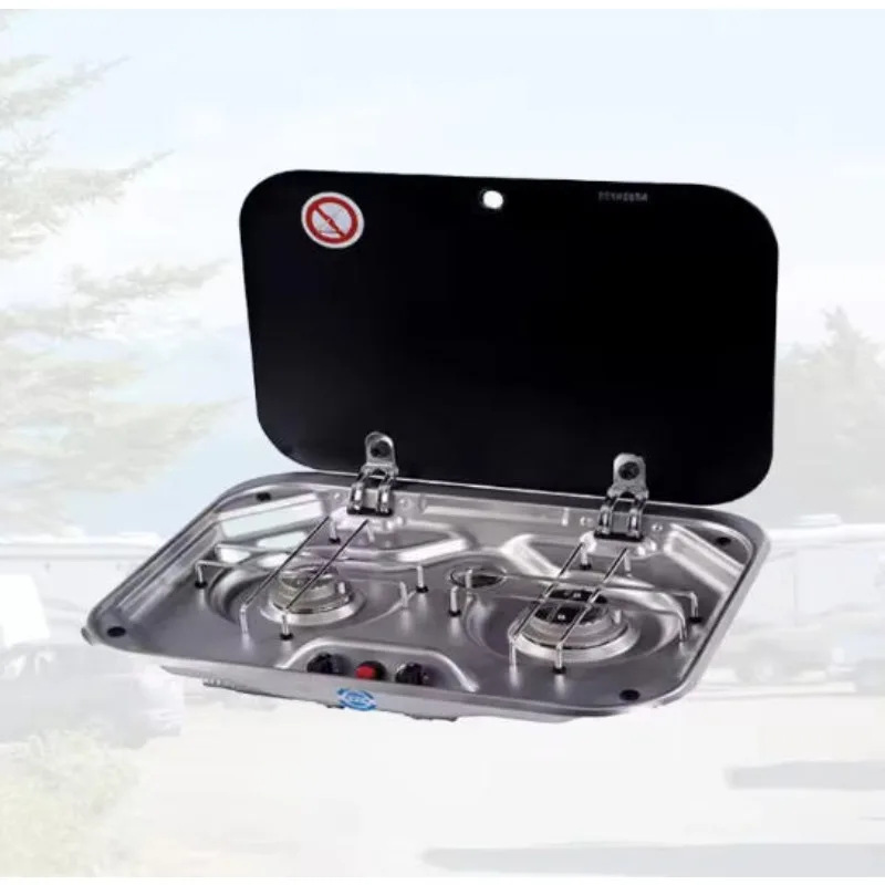 

Durable Quality 304 Stainless Steel Gas Stove RV Accessories Kitchen Supplies Price Discount Caravan Gas Stove Double Head