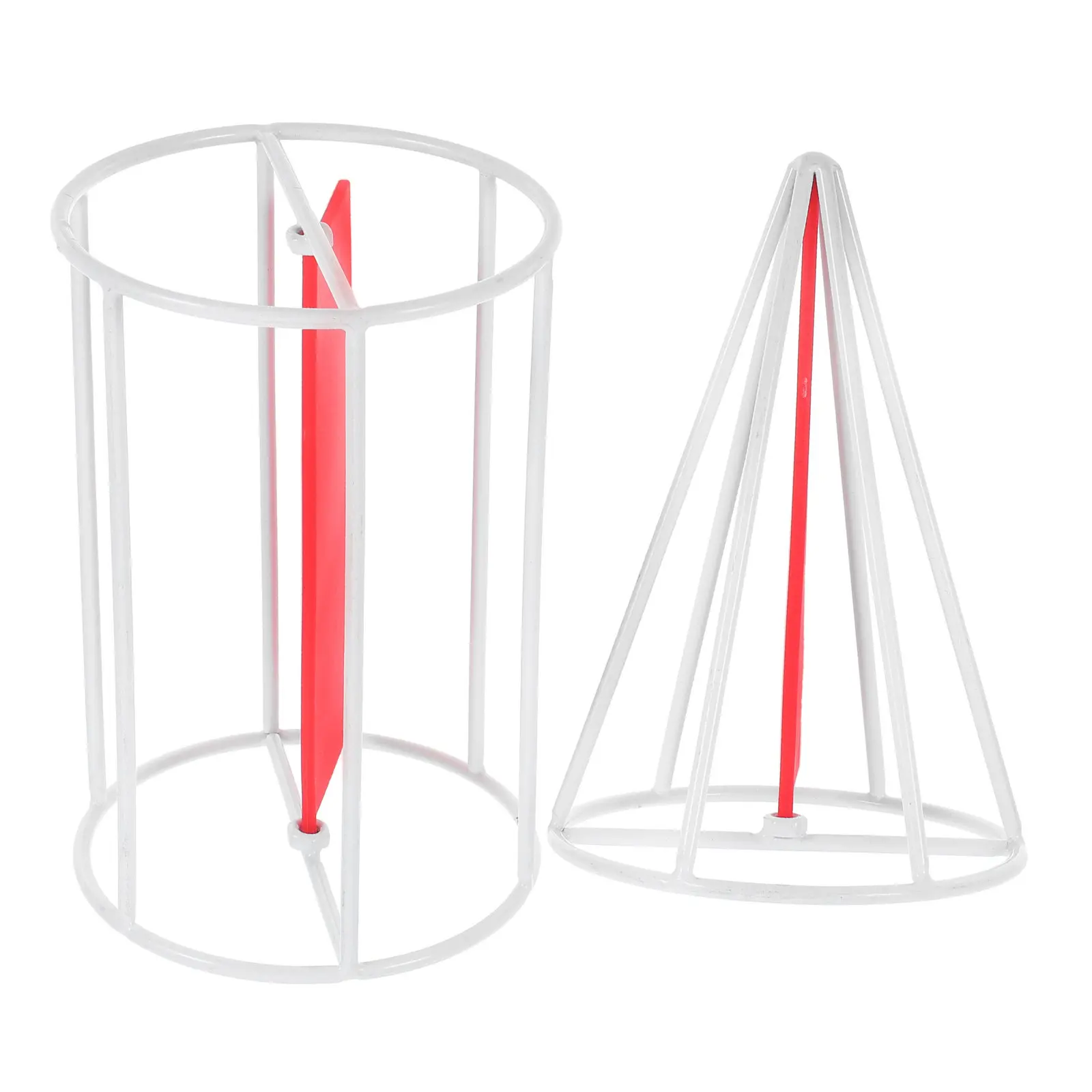 1Set Cylinder Cone Geometric Solids Metal Frame Rotating 3D Teaching Aid for Volume Surface Area Demonstration Elementary