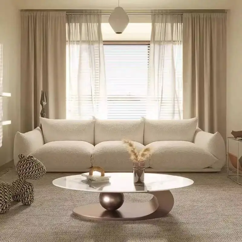 

White Individual Living Room Sofas Modern Lazy Designer Puffs Living Room Sofas European Lounge Muebles Postmodern Furniture