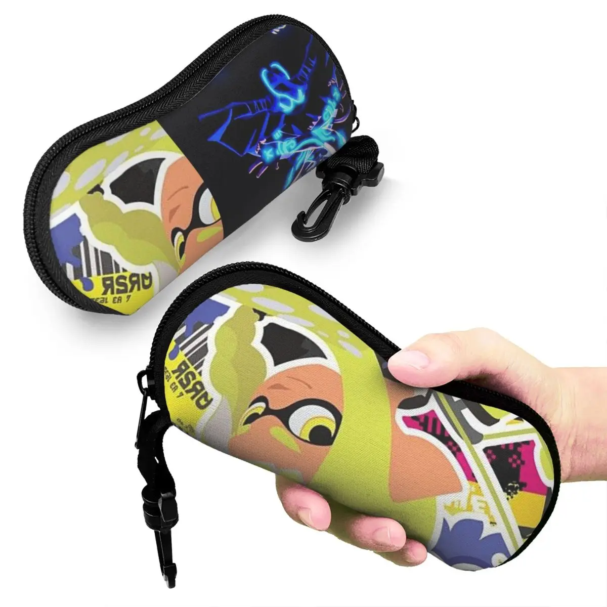

Популярный мультяшный чехол для очков Splatoon 3, защитная коробка для солнцезащитных очков для женщин и мужчин, мягкая сумка для очков