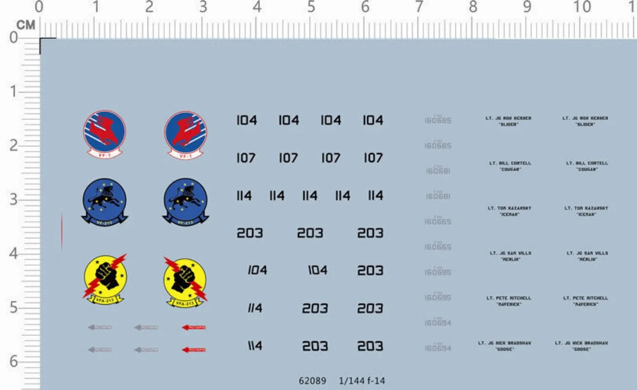 

1/144 Scale Decals for F-14 VF-1 VF-213 Fighter Model Kits 62089C