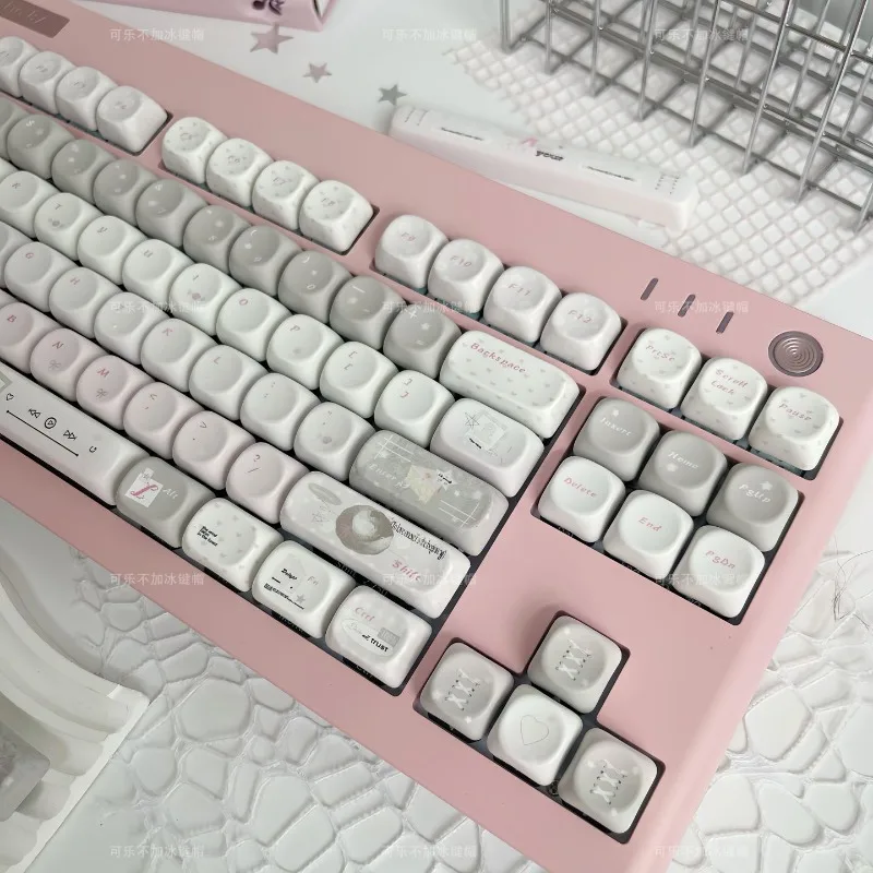 High aesthetic PBT five sided heat sublimation MOA keycaps highly compatible with mechanical keyboards