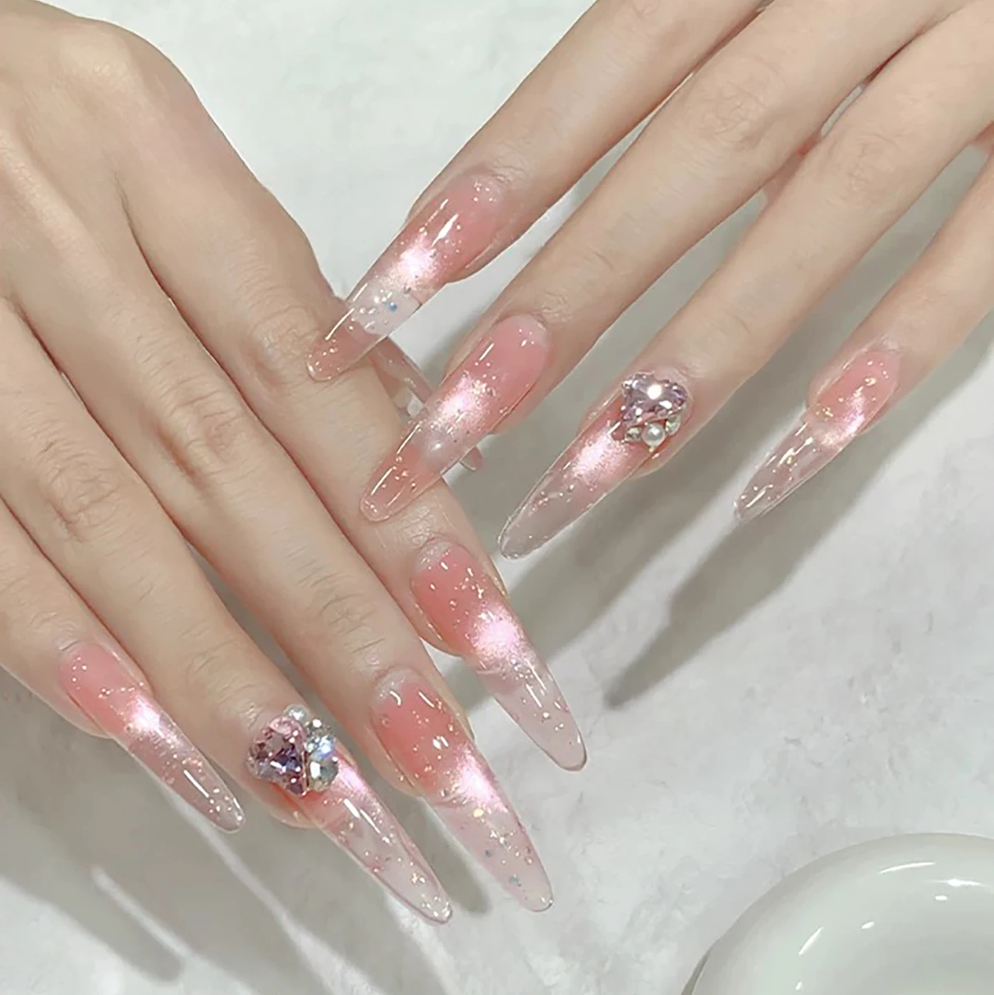 

1-16pcs WS 2025 Popular Refreshing Colorful Bubble Water Cat Eye Gel Nail Polish Super Glitter Glass Bead Nail Salon Nail Art