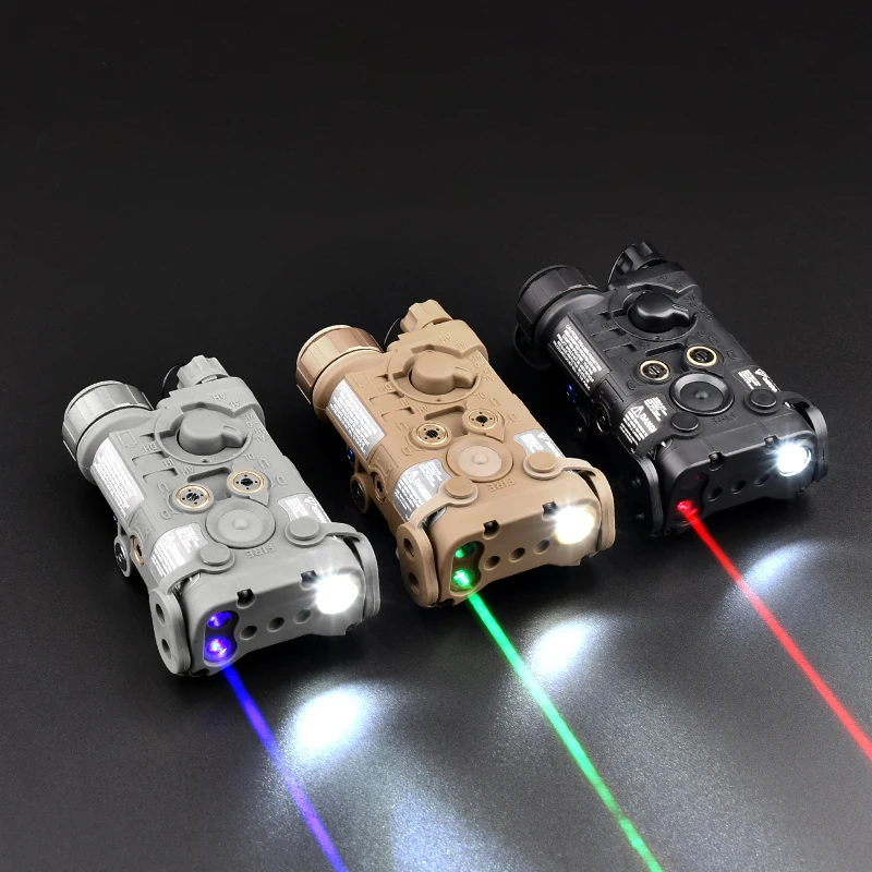 Tactical NGAL WADSN Red Green BlueDot Laser IR Pointer Airsoft Strobe White LED Light Ngal PEQ15 Nylon Hunting Flashlight