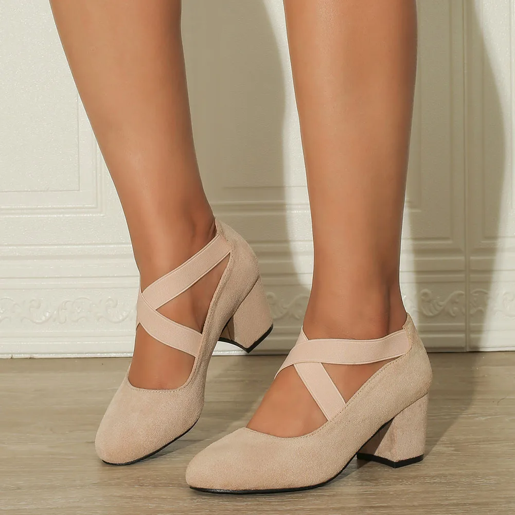 Brand Design Female Solid Mary Janes Pumps Fashion Chunky Heels women's Pumps 2024 Casual Party Office Spring Autumn Shoes Woman