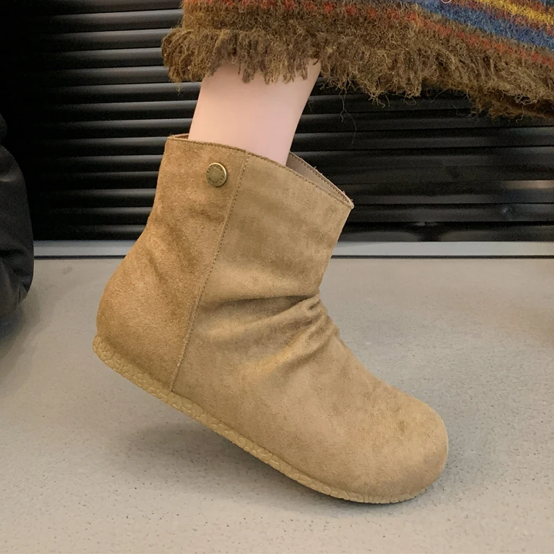 الشقق النساء حذاء من الجلد حذاء رياضة كاجوال الاتجاه تشيلسي الأحذية 2025 الشتاء امرأة الجلد المدبوغ أحذية رياضية المشي الثلوج بوتاس موهير Zapatos