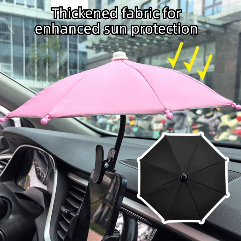 Bending Design Car Mobile Phone Sunshade Anti-glare with Clip Cell Phone Umbrella Adjustable Non-slip Auto Phone Bracket