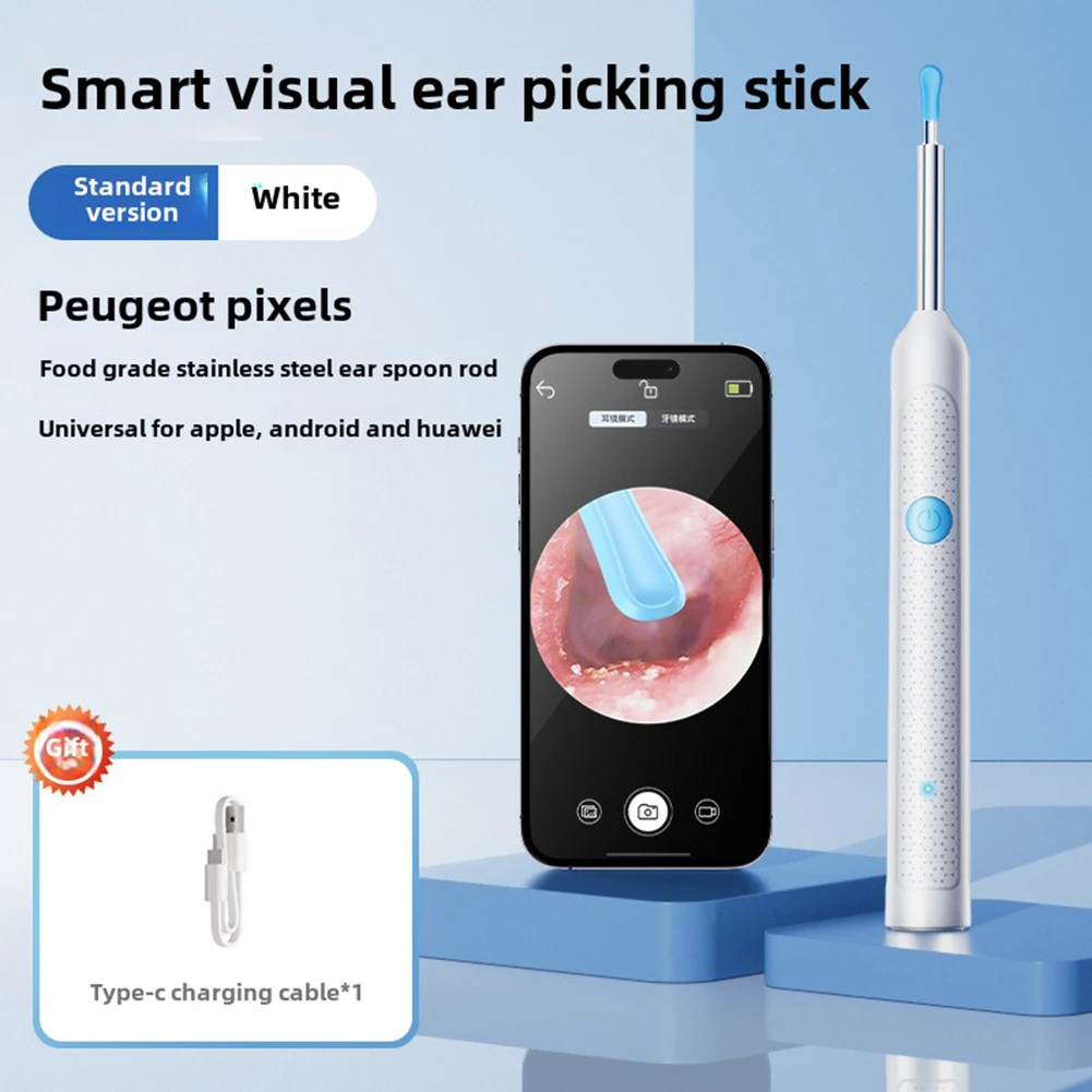 Smart Visual Ear Cleaner Rechargeable Ear Picker Health Care Set (White 1PCS)