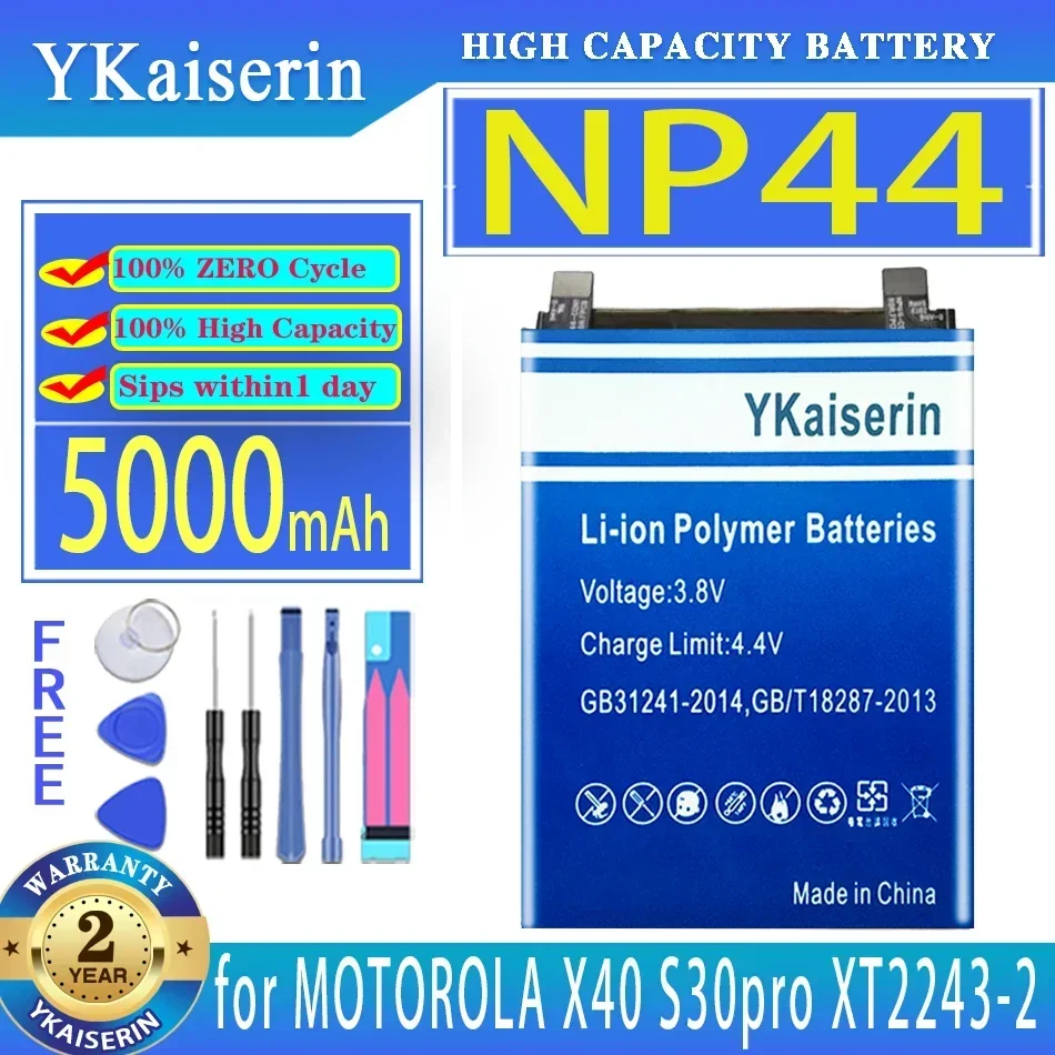 

Аккумулятор ykaisin NP44 5000 мАч для MOTOROLA moto X40 XT2301-5 PF46 S30pro s30 Pro XT2243-2