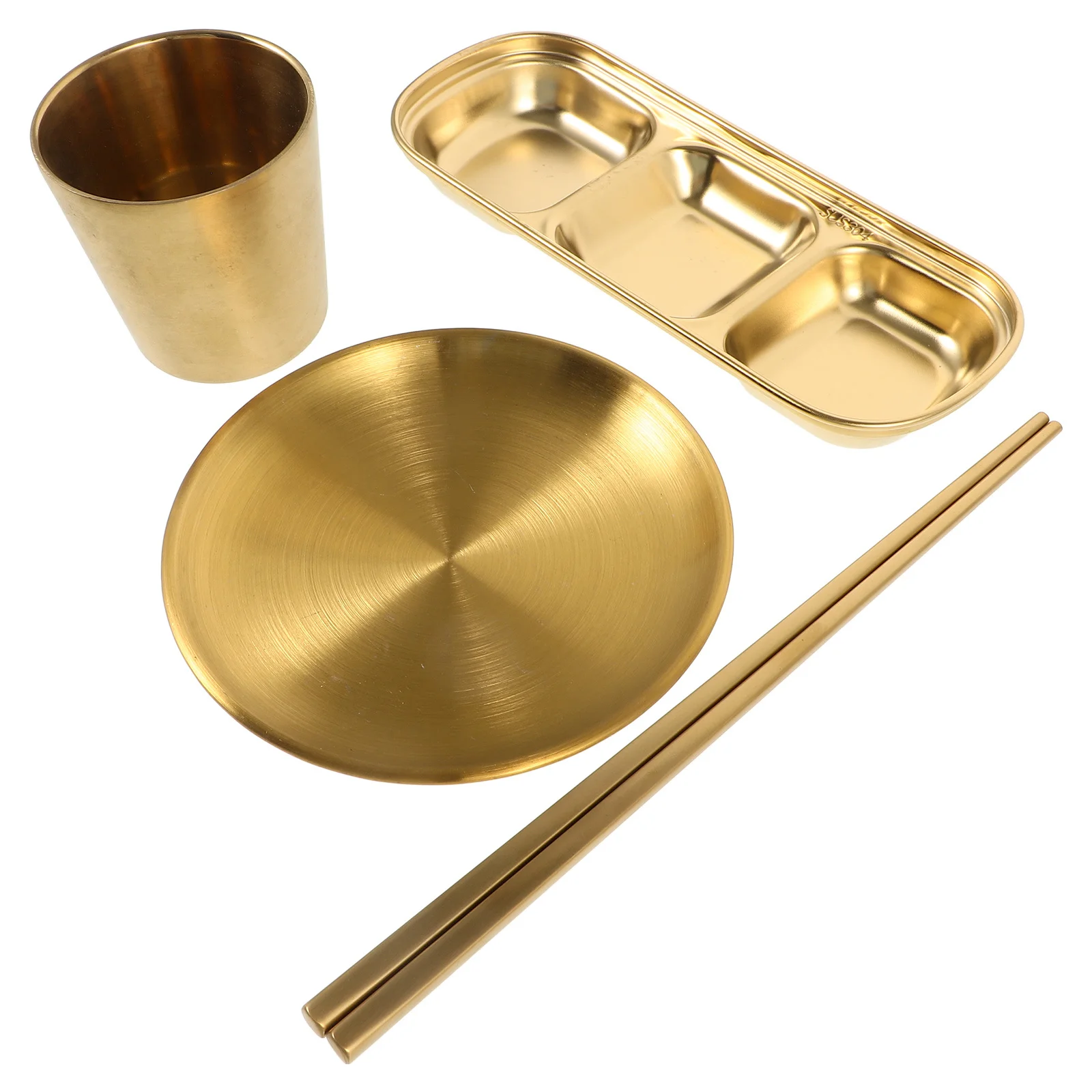 

1Set Bowl Plate Chopsticks Spoon Tableware Set Multi-Grid Dipping Sauce Dish Appetizer Snack Container for Home Restaurant Use