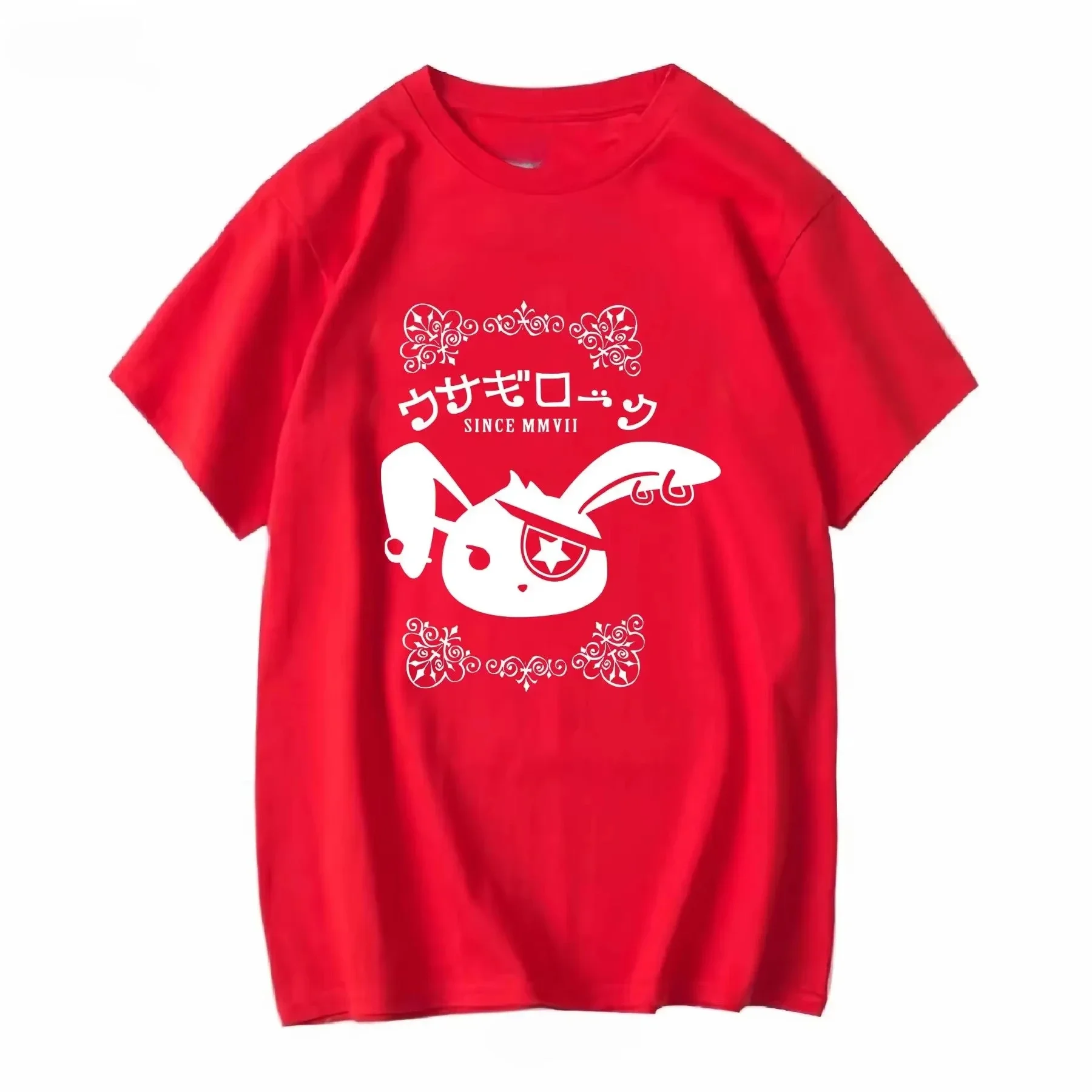 Y2K Vintage Women Short Sleeve T-Shirt Punk Bunny Rabbit Print Pastel Goth Yami Kawaii Gothic Jrock Visual Kei Emo Streetwear To