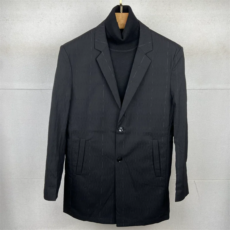 

Большой размер, повседневный костюм Bla, против морщин, длинный рукав, весна-осень, новый мужской костюм Faion Ciscape, подходит-стойка Long Sve