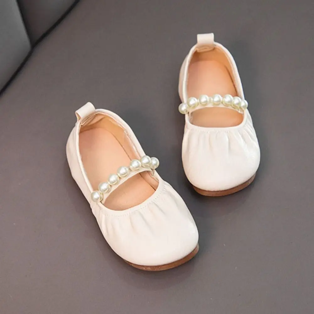 أزياء حلوة الأطفال أحذية من الجلد لؤلؤة لينة سوليد بنات الأميرة أحذية الانزلاق على نمط خفيفة الوزن للأطفال عارضة الشقق مأدبة