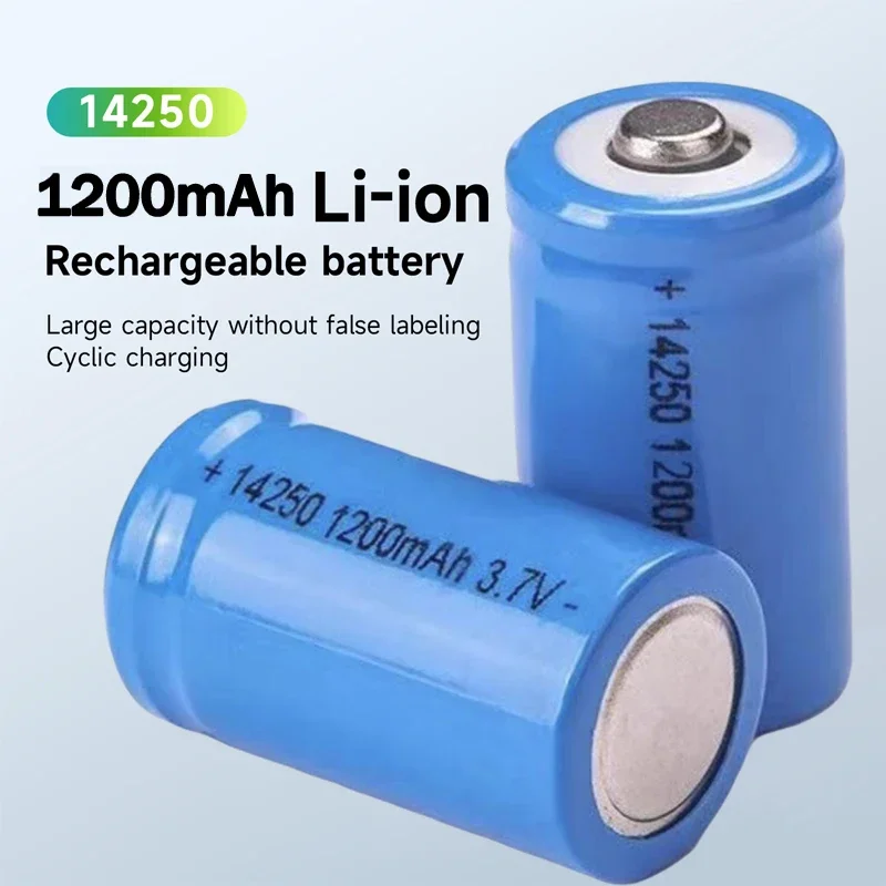 3.7V Rechargeable Battery 14250 1200mAh for Flashlight Cordless Phones Smoke Alarm Infrared Laser Sight Walkmans Laptop Toy